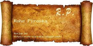Rohr Piroska névjegykártya