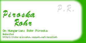 piroska rohr business card